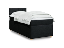 Vidaxl Cama com Molas/colchão 90x200 Cm Tecido Preto