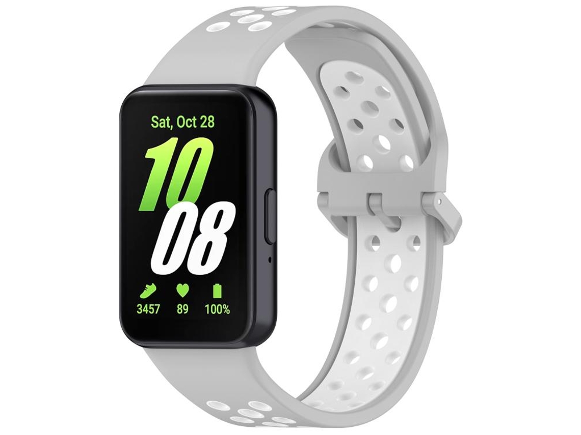 Bracelete para Samsung Galaxy Fit 3 Silicone Respirável Bicolor Cinza e Branco XIAOMOYU