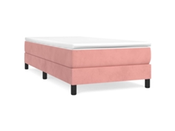 Cama De Molas Ensacadas Vidaxl Cor-de-rosa Veludo (193 X 90 X 25 Cm)