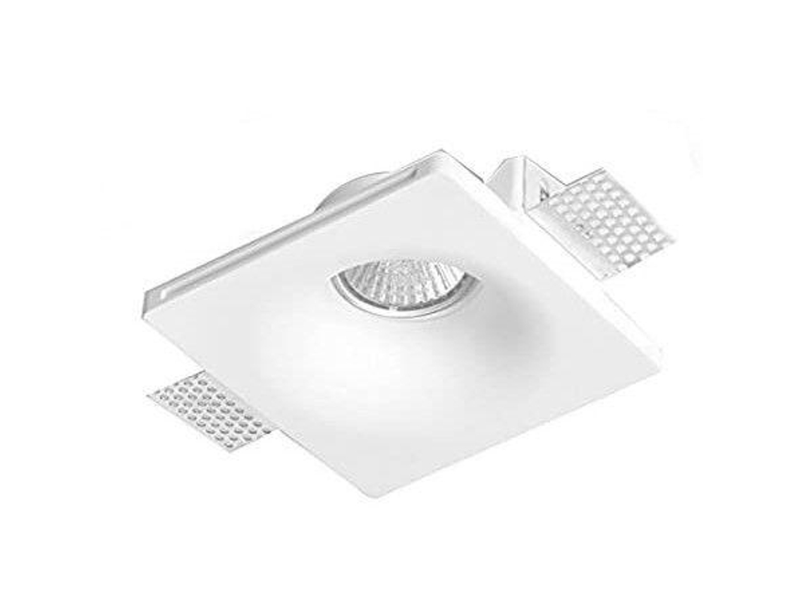 Aro de Gesso Downlight Encastrável Quadrado Gu10 Ip20