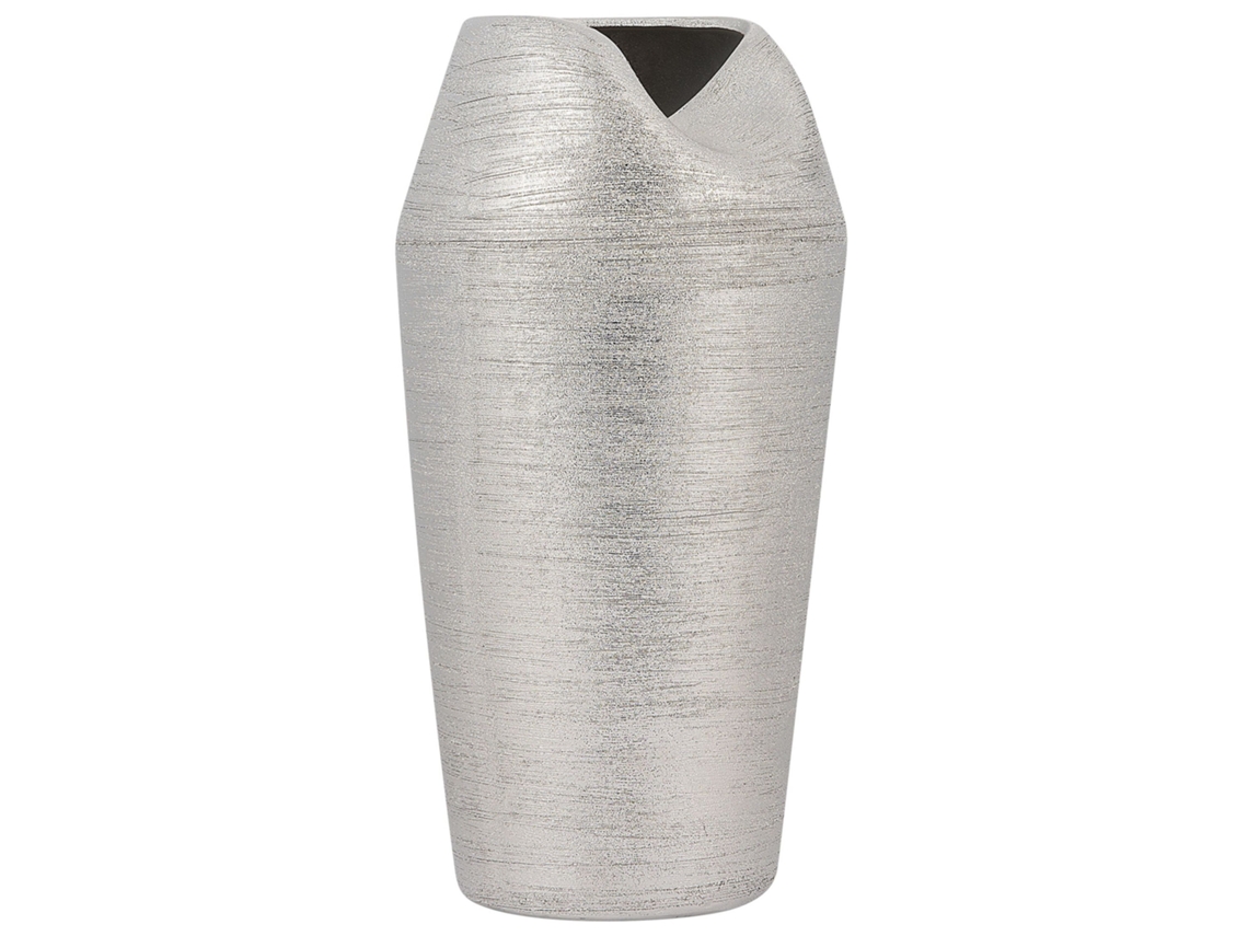 Jarra Decorativa Apamea 33 Cm Grés Prateado