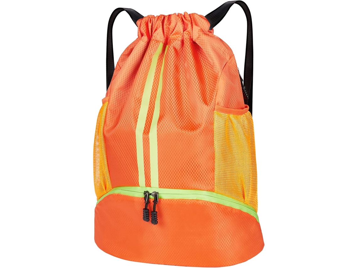 Sacola de Ginástica AQUAFORGE Laranja com Cordão, Tecido Impermeável