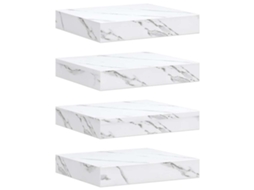 Conjunto de 4 Prateleiras de Parede em Mármore Branco MAISON EXCLUSIVE (23x23,5x4 cm)