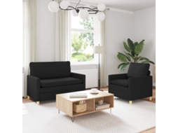 Vidaxl Conjunto De Sofás 2 Unid. Preto Tecido