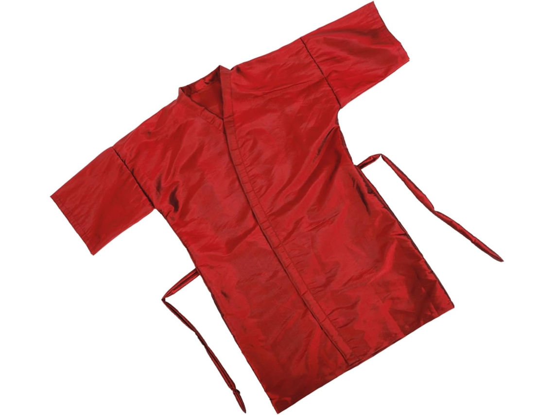 Capa para cabelo resistente e de secagem rápida em tecido pongee vermelho, ideal para salões de beleza.