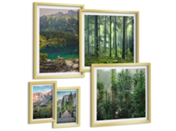 Conjunto De Pinturas Paisagens De Montanha Florestas Espelharte (5 Peças)