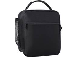 Bolsa Térmica Nova Line para Almoço, Isolada, com Bolso Frontal, Impermeável, Preto Margarida