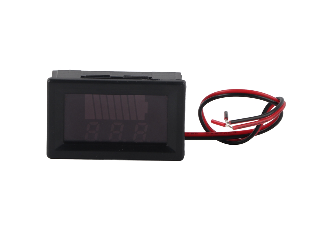 Voltímetro Mali de Bateria de Lítio, Digital, Dc 12v a 60v, com Display Vermelho