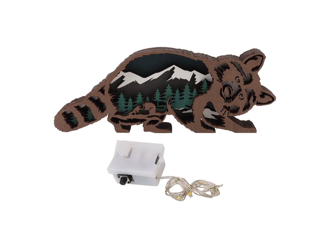 Lâmpada De Carving 3d De Madeira Com Iluminação Led Para Decoração De Casa