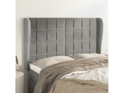 Vidaxl Cabeceira De Cama C/ Abas Veludo 147x23x118/128cm Cinza-claro