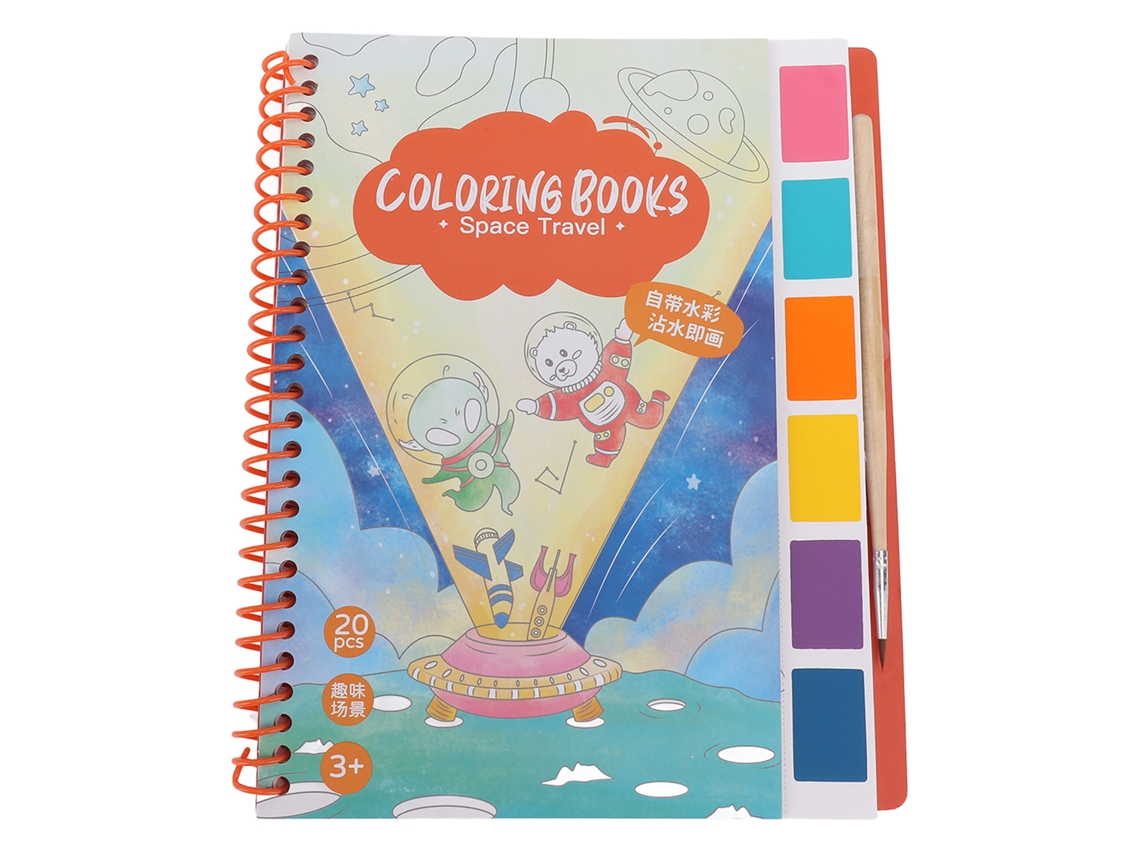 Livro De Pintura Com Água 20 Padrões Cartão Branco Madeira De Pinheiro Diy Para Crianças