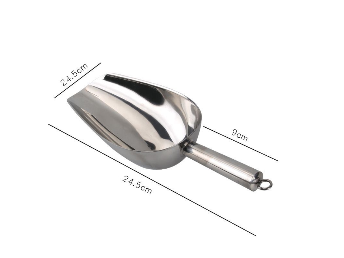Colher pequena de metal para picolé Rebe em aço inoxidável, ideal para cozinha, bar, festas e casamentos - 23 cm (9 polegadas)
