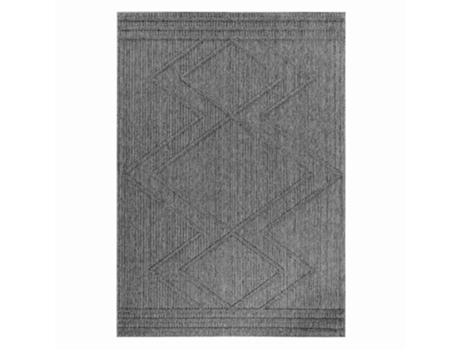Patara Zigue-zague Tapete Exterior Pelo Curto Retangular 200x290cm Cinzento