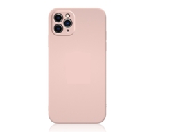 Capa Para Iphone 17 Pro Em Silicone Líquido Rosa, Formato De Cubo Com Bordas Retas E Proteção Total.