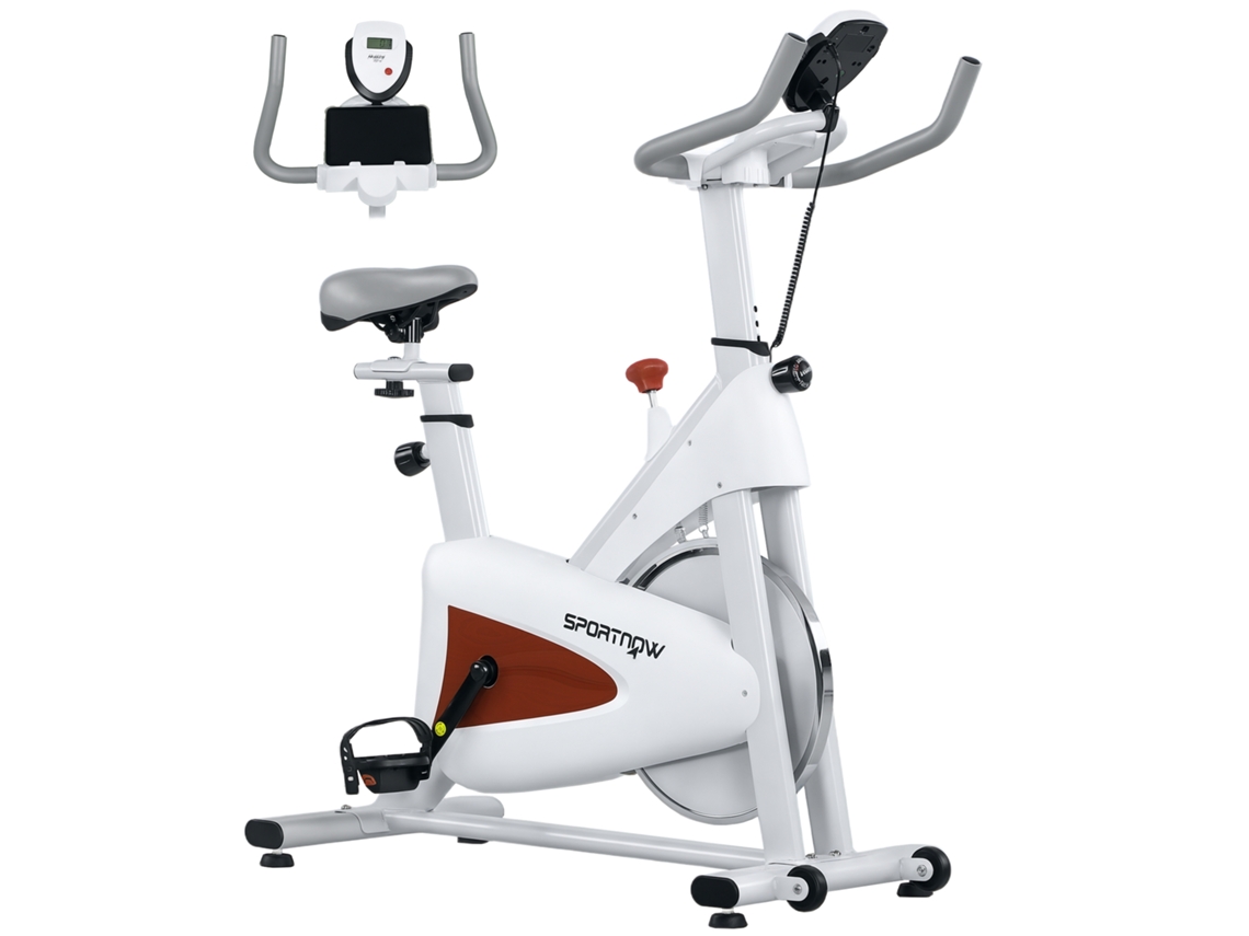 Bicicleta Ergométrica Silenciosa Resistência Ajustável Lcd Branca