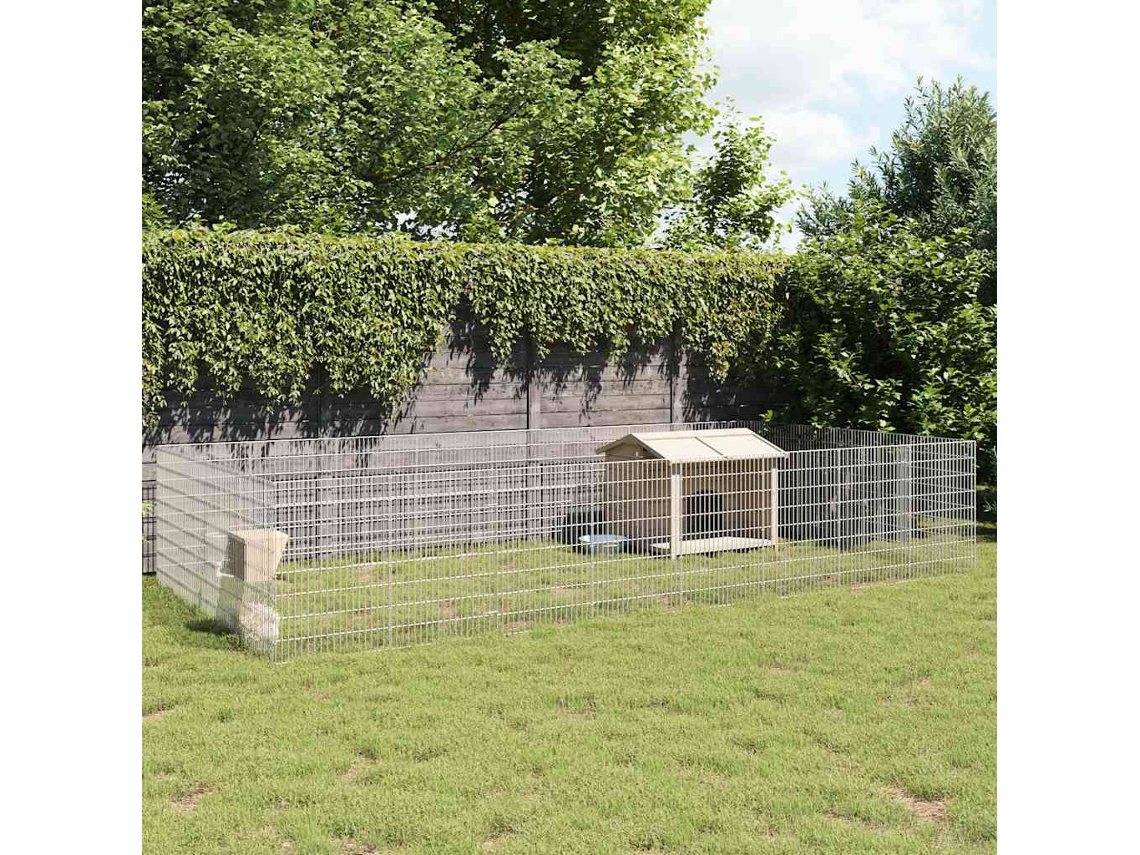 Vidaxl Recinto Exterior P/ Animais 24 Painéis 54x80cm Ferro Galvaniz.