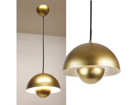 Luminária Pendente De Teto Lustre Floral Dourado E27 Com Design Flowerpot Para Quarto Alpinaluz