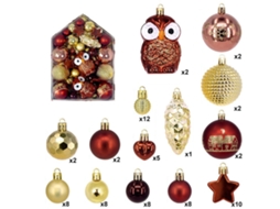 Laxiscreed Conjunto De 72 Bolas De Natal Com Coruja Pintada Para Decoração Festiva