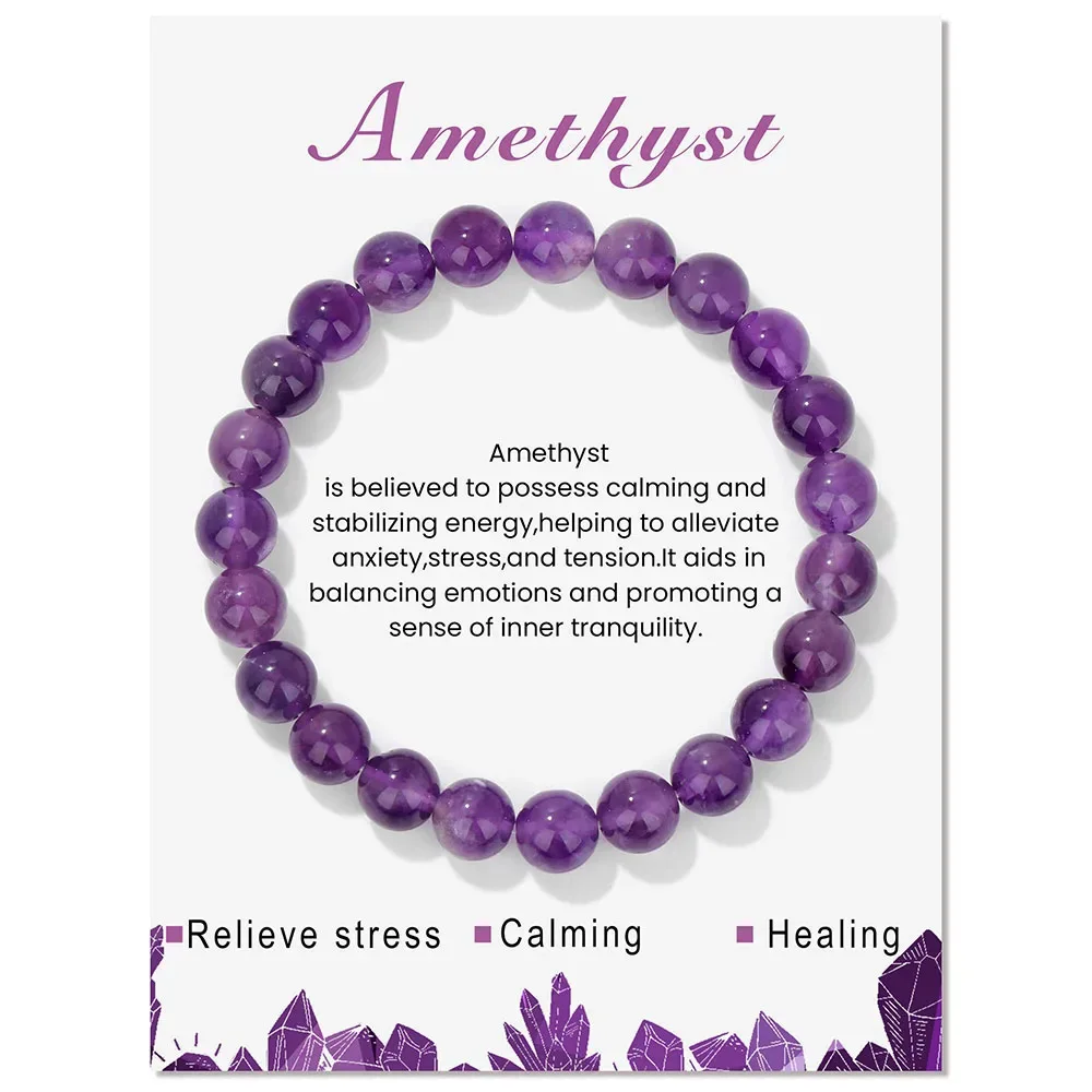 Pulseira De Hematita Magnética Natural (ametista 19cm), Joia Para Meditação Dos Chakras