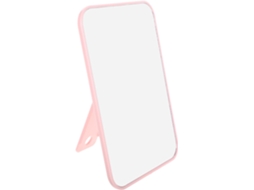 Espelho De Maquiagem Portátil Dobrável Com Suporte De Mesa Multifuncional Rosa Para Pendurar No Quarto.