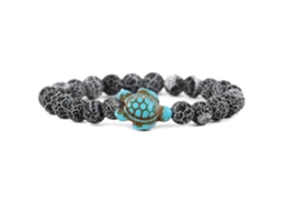 Pulseira De Contas De Tartaruga Marinha Com Turquesa Sintética, Pulseira Elástica Para Nostalgia88