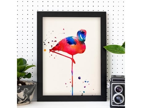 Póster NACNIC de Flamenco Com Design Em Aquarela. Mistura de Lammes Com Estilo Aquoso