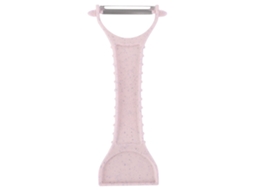 Descascador de Legumes e Frutas em Aço Inoxidável, Ergonômico, Rosa