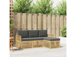 Vidaxl Conjunto De Sofás Para Exterior 4 Pcs Branco E Antracite