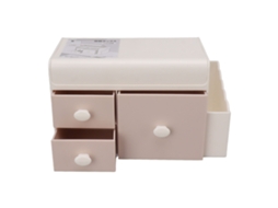 Organizador de Mesa com 3 Gavetas Rosa S/MARCA