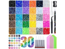 Conjunto Com 40.000 Contas De Resina Multicoloridas, Acessórios E Caixa Organizadora Com 30 Compartimentos