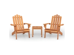 Maison Exclusive - 3 Pcs Conjunto Lounge De Jardim Adirondack Acácia Maciça