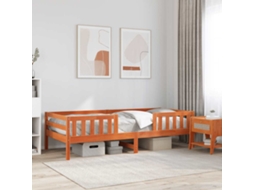 Vidaxl Cama Sem Colchão 90x200 Cm Pinho Maciço Castanho-mel