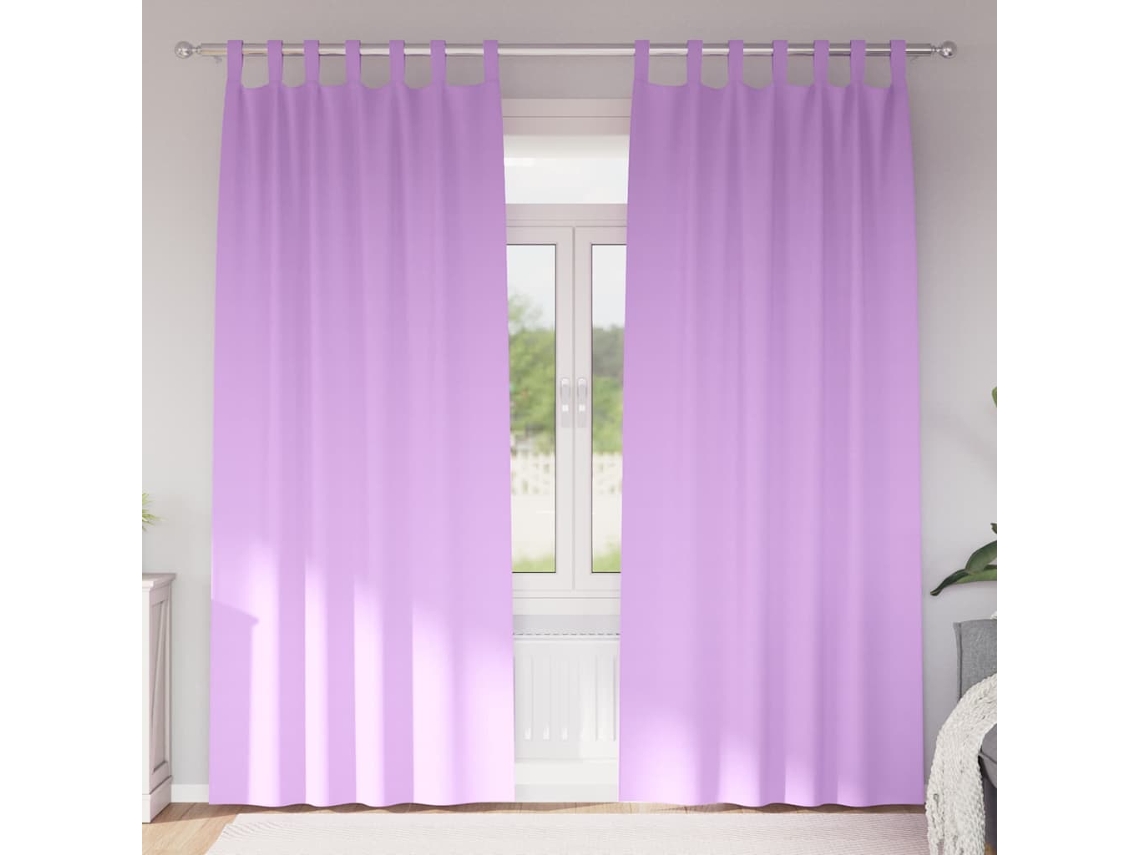 Vidaxl Cortinas Blackout Com Argolas 2 Unid. Roxo 260 X 140 Cm