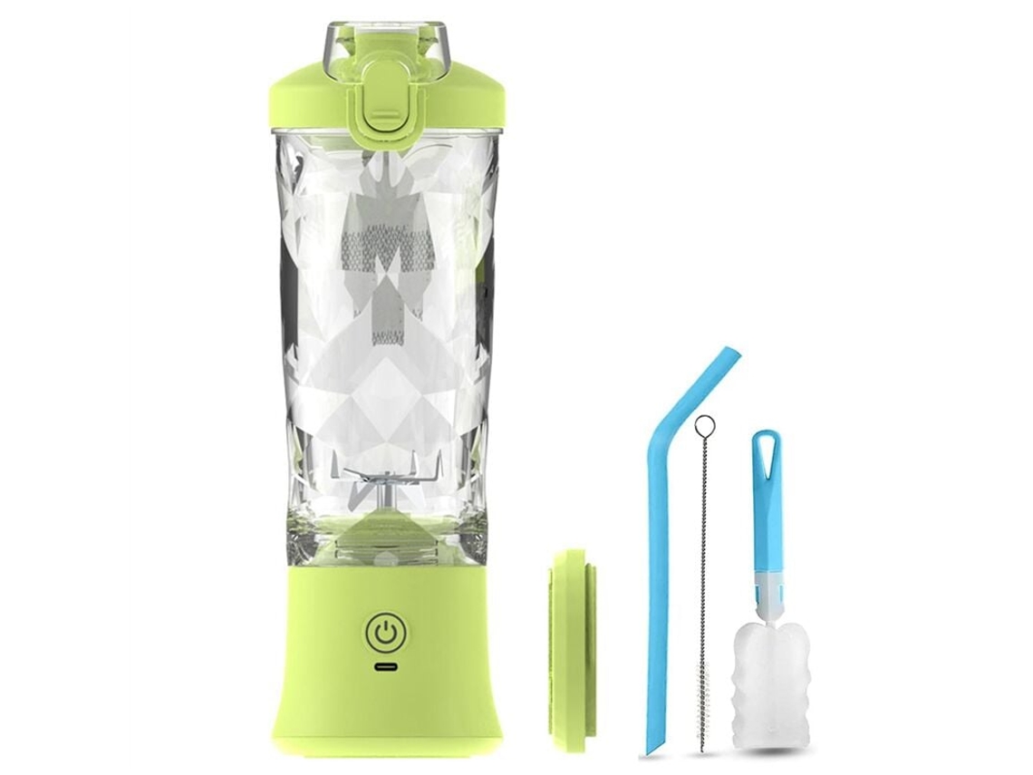 Lurelia Liquidificador Portátil Recarregável Usb, 590 Ml, 6 Lâminas, Para Sumos, Verde