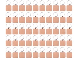 Conjunto De 50 Peças De Madeira Em Branco Para Trabalhos Manuais, Formato Quadrado, 40 X 40 Mm. Gokoco