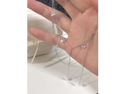 Colar Starlight em Prata de Lei 925 , com Acabamento Sofisticado e Lindo Pingente Estrelado com Pedras Preciosas MDUG (ouro Branco)