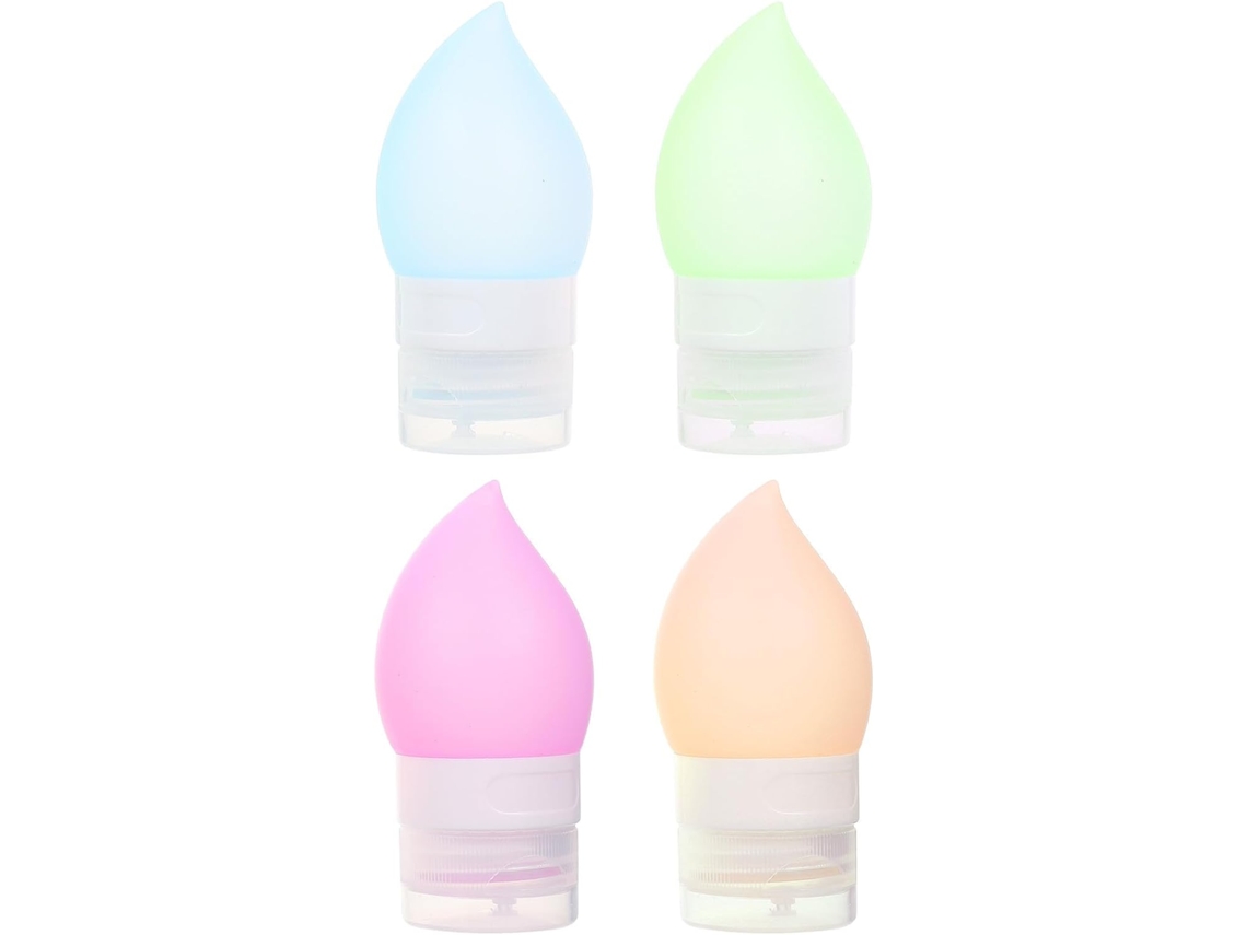 Conjunto De 4 Garrafas De Viagem Em Silicone E Polipropileno