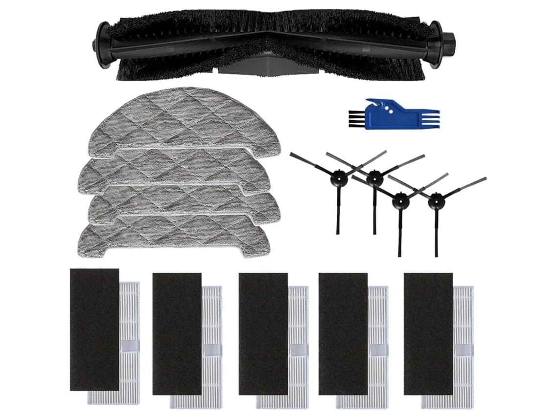 Kit de acessórios para aspirador de pó robô Ultenic D5s Pro: 4 escovas laterais, 1 escova giratória, 4 panos de limpeza e 5 filtros Slowmoose