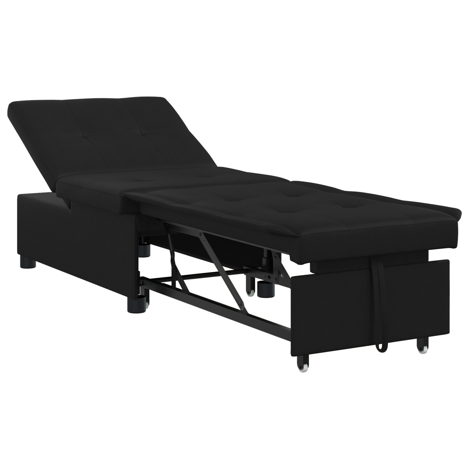 Conjunto 1 Sofá-cama Vidaxl Preto Microfibra (194 X 67 X 82 Cm)