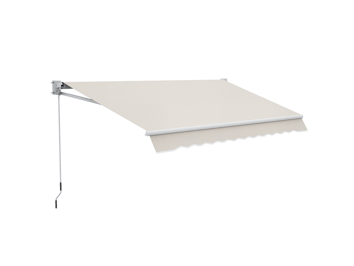 Toldo Manual 2x2,5 M com Braços, Alumínio e Poliéster, Creme DECORALAR TECH