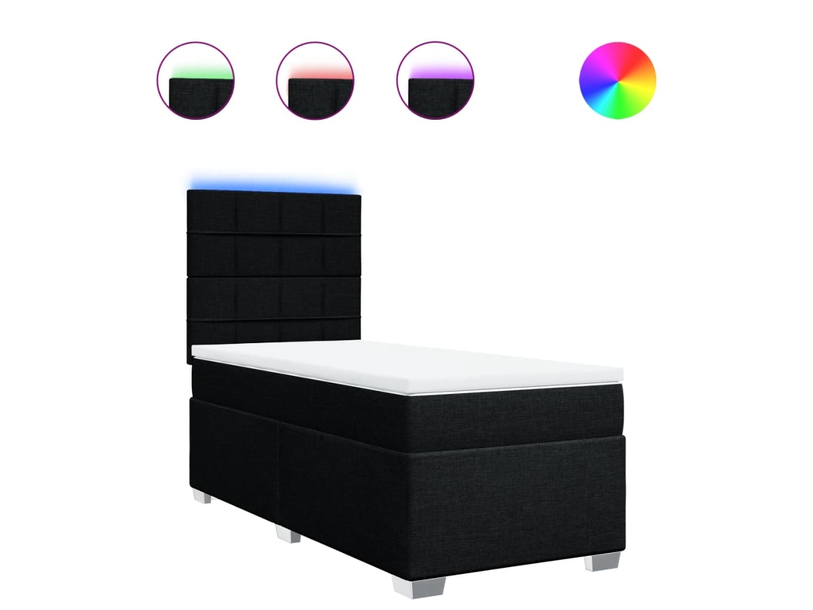 Box Spring Bed, Box Spring Beds Vidaxl Preto Tecido (100 X 200 Cm)