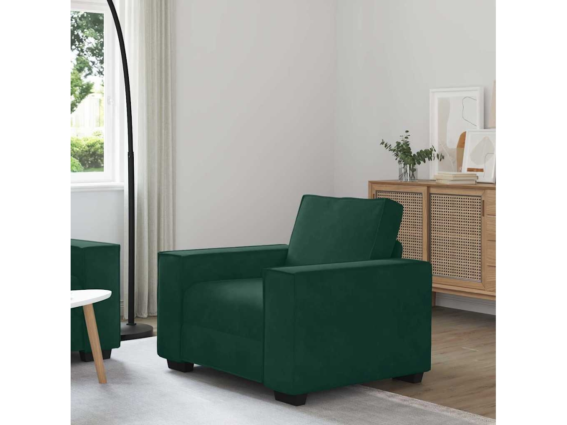 Vidaxl Poltrona 100x78x84 Cm Veludo Verde-escuro