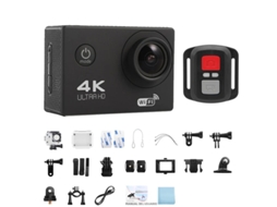 Câmera de Ação Wifi Ultra Hd 4k de 2 Polegadas a 30 Fps, À Prova D'água MDUG (preta, 64 Gb)