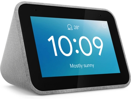 Rádio Despertador Inteligente com Google Assistant LENOVO Smart Clock (Cinza - Wi-Fi e Bluetooth)