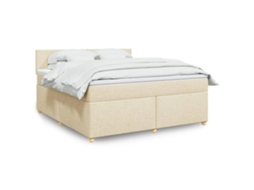 Vidaxl Cama Com Molas/colchão 180x200 Cm Tecido Cor Creme