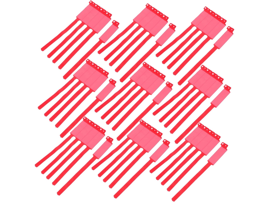 Pulseiras de identificação de pacientes Uonlytech, pacote com 100 unidades, em PVC vermelho, confortáveis, descartáveis e ajustáveis, ideais para...