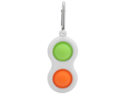 Brinquedo De Chaveiro Com Bolhas De Silicone Para Alivio De Estresse Portátil Para Estudantes (verde Laranja)