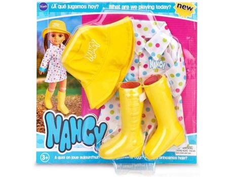 Boneca  Nancy veste um dia chuvoso (capa de chuva, chapéu e botas de água)