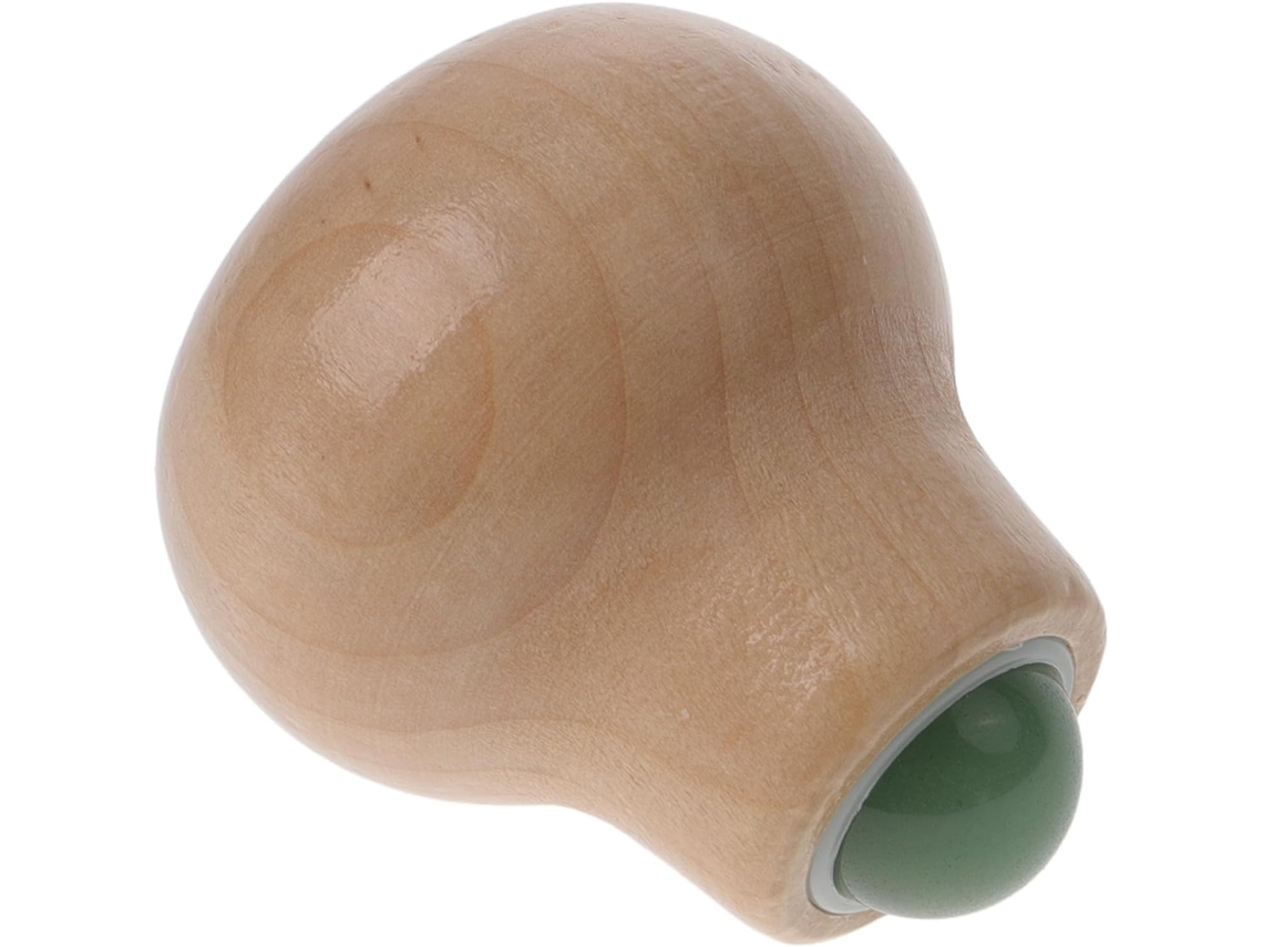 Rolo facial em aço inoxidável e madeira, compacto e com capa confortável.