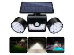 Luz Solar Externa Luminária Solar Externa De Parede Com 30 Refletores Led À Prova D'água De Cabeça Dupla Rotação De 360 Graus Sensor.*